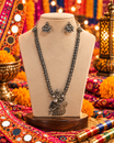 Oxidised Krishna Motif Necklace Set