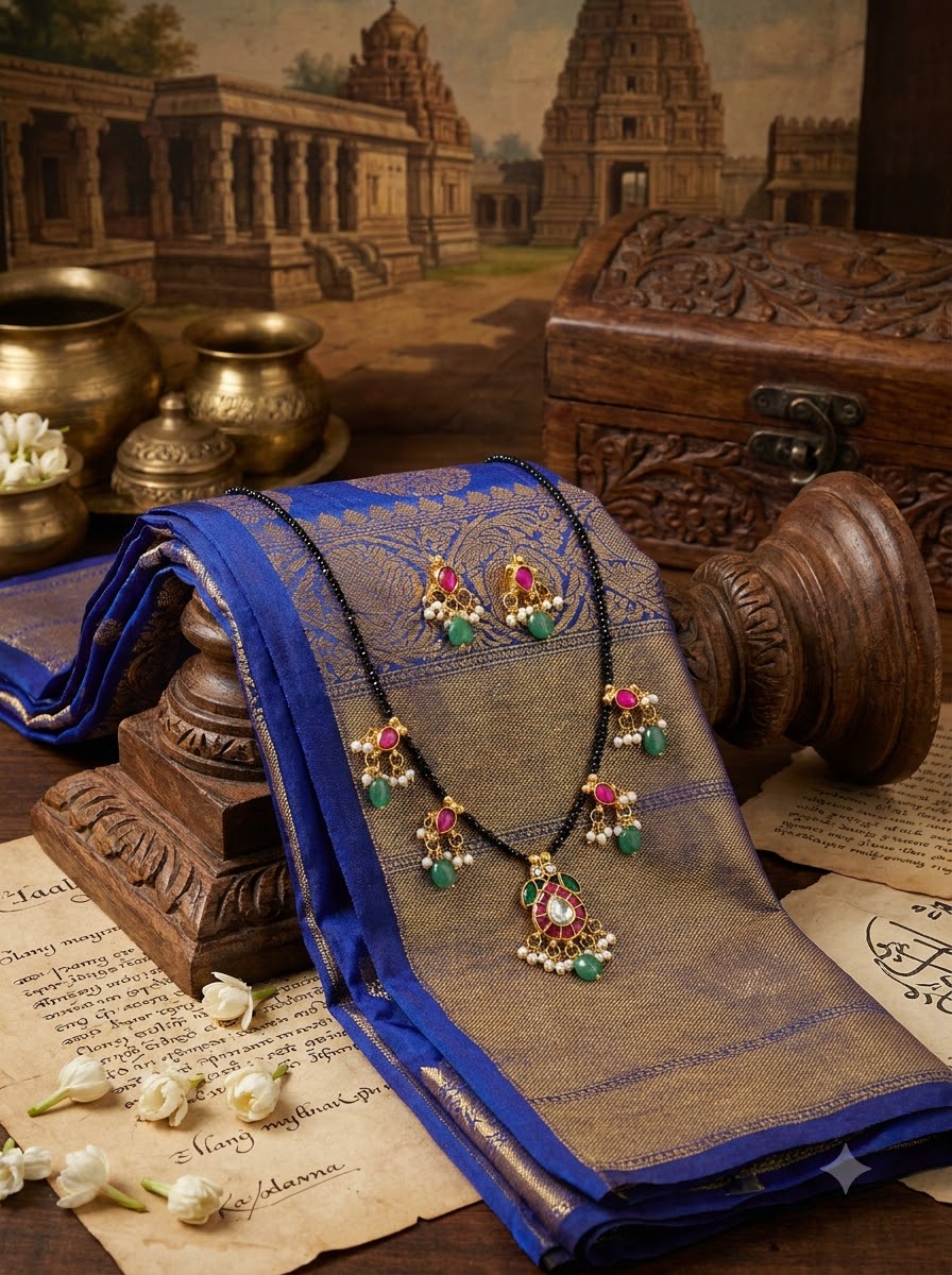 Pink Green Traditional Mangalsutra