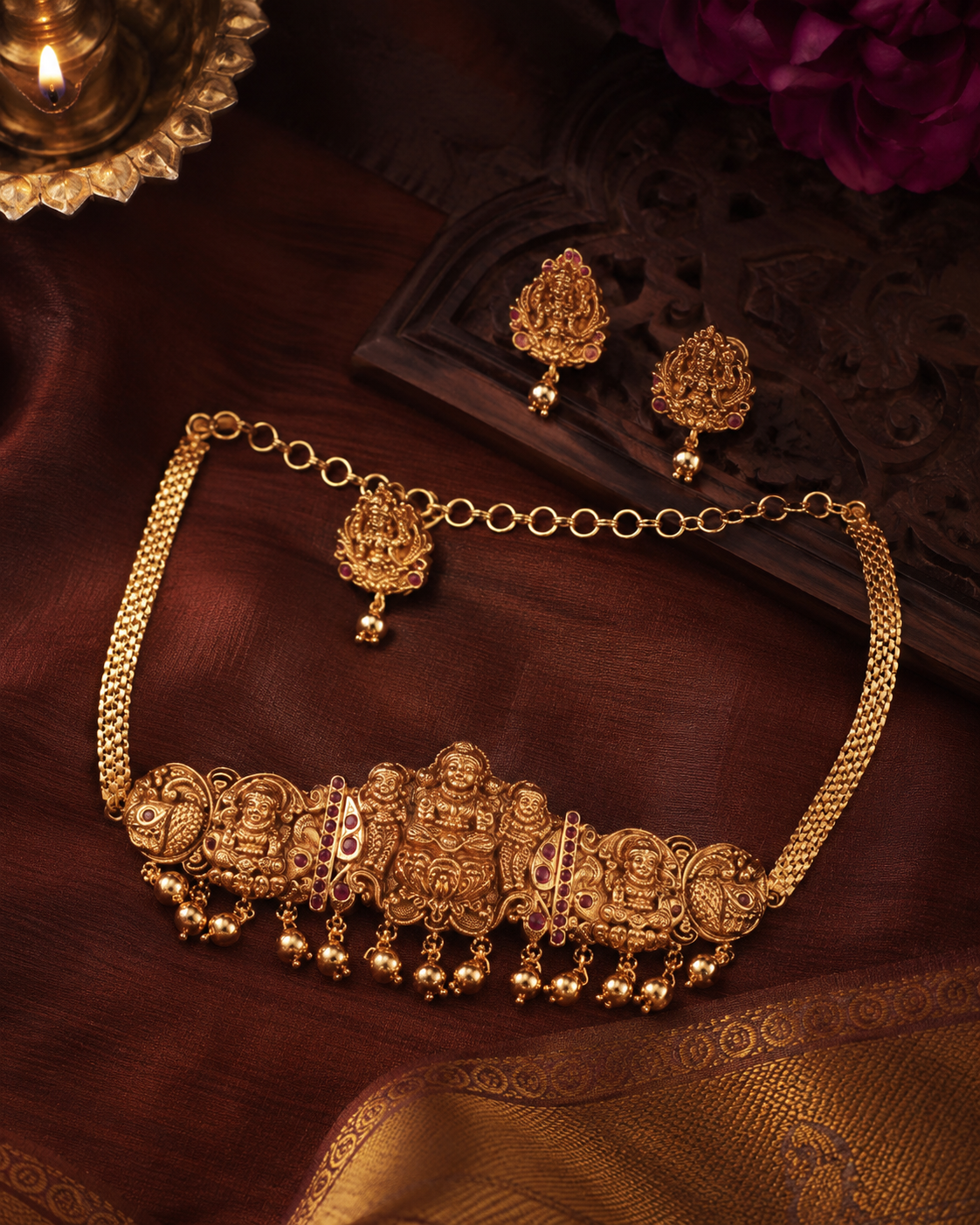 Lakshmi Devi Kasula Gold Plated Waist Belt