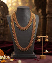 Ruby Stone Long Layered Necklace Set