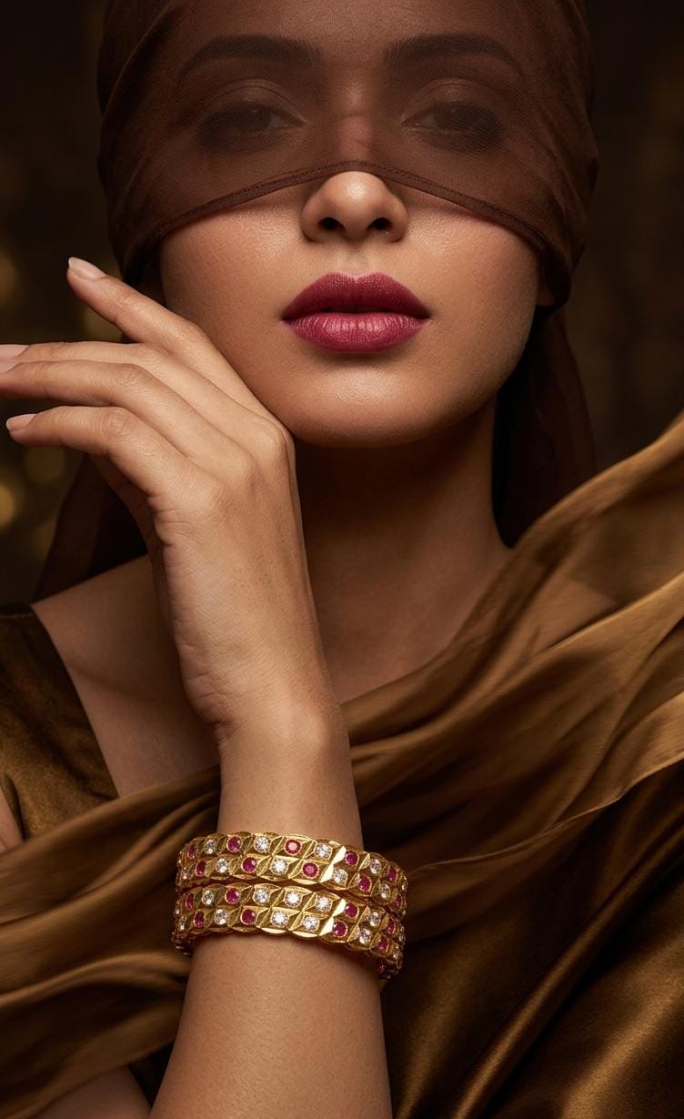 Gold Plated Pink White Stone Designer Bangle