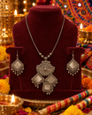 Oxidised Geometric Necklace Set