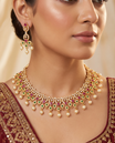 Multicolour Kemp Gold Plated Pearl Beaded Necklace Set