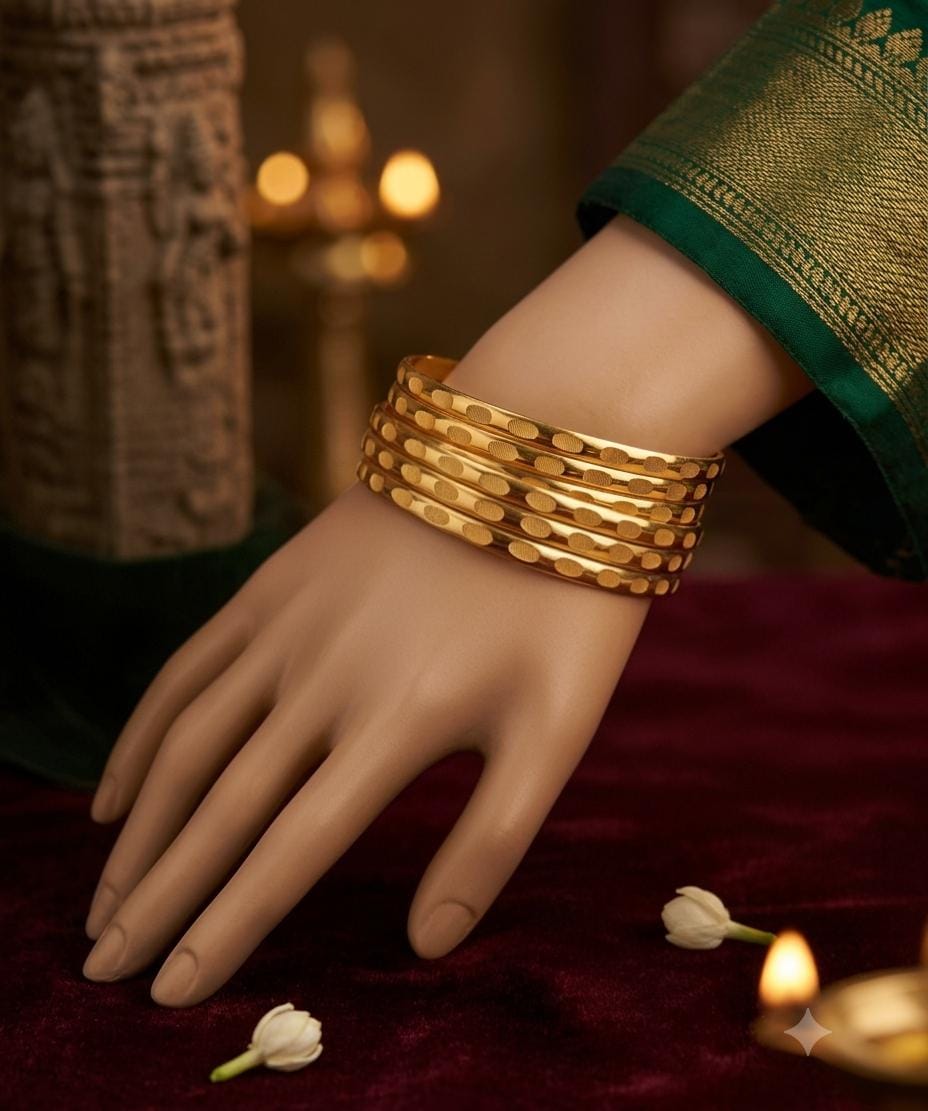 Gold Plated Pattern Bangle
