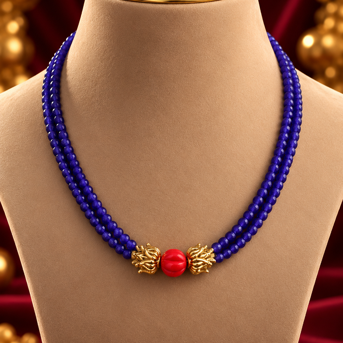 Blue Bead Red Centre Mangalsutra