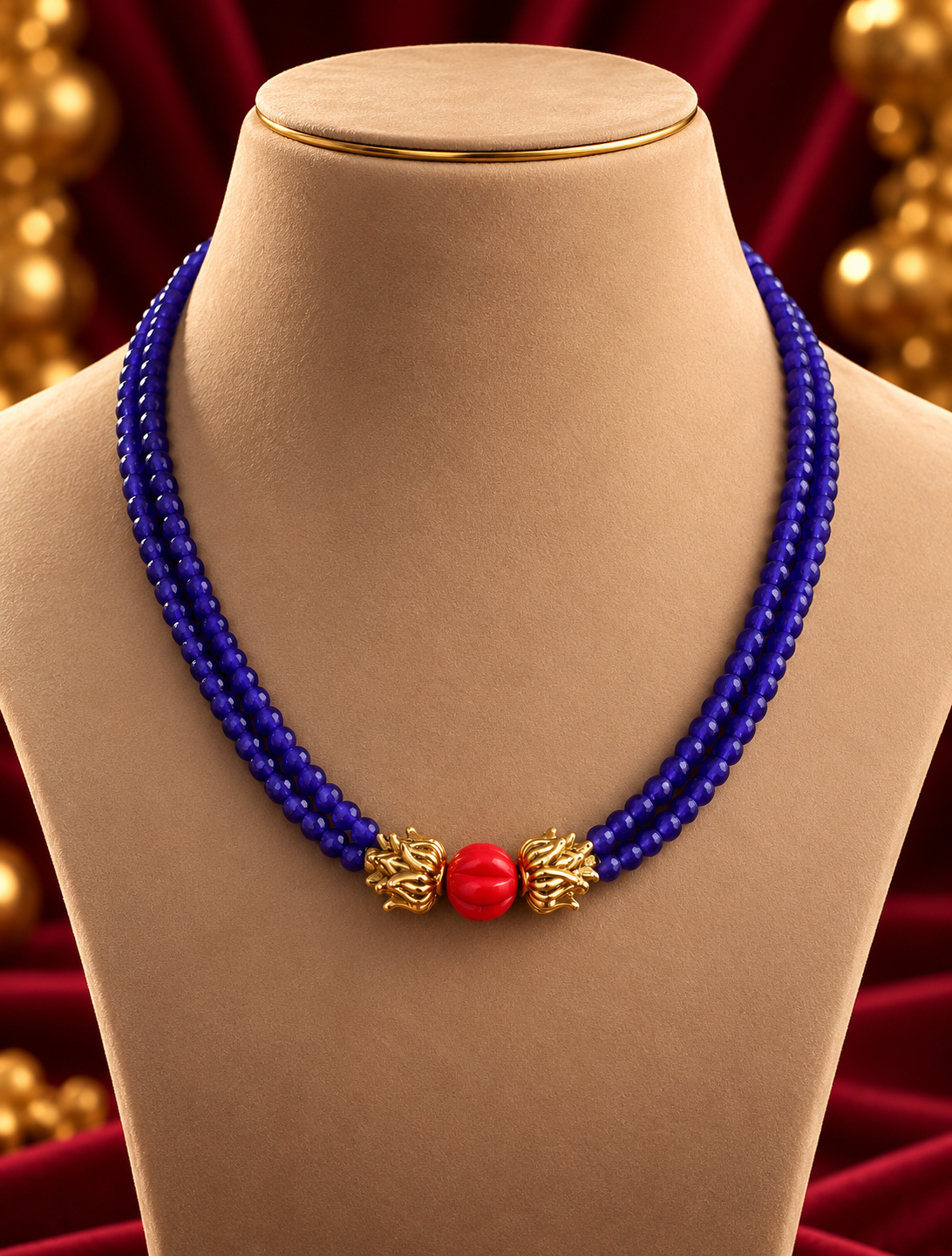 Blue Bead Red Centre Mangalsutra