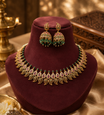 Amra Plated Necklace Set with Jhumka Earrings