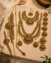 Multicolour Temple Bridal Gold Plated Jewellery Combo