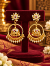 Gold Finish Circular Jhumka Earrings