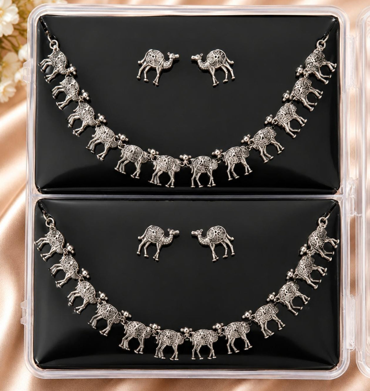 Oxidised Camel Motif Necklace Set