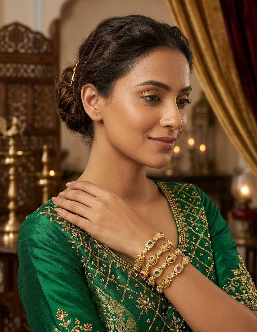 Multicolour Rectangular Stone Bangle Set