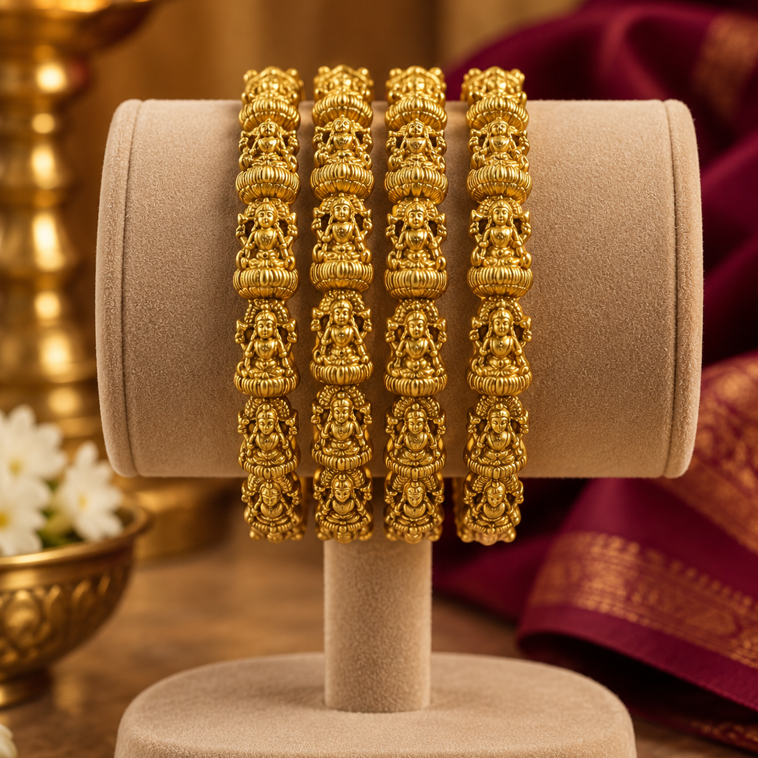Traditional Lakshmi Devi Motif Bangle Set
