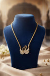 Gold Finish Curved Leaf Pendant Chain