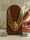 Layered Lakshmi Devi Bridal Gold Plated Necklace Set