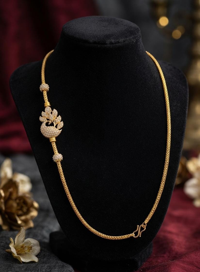 Gold Finish Floral Pendant