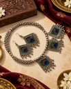 Oxidised Multicolour Necklace Set