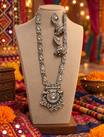 Oxidised Round Pendant Necklace Set