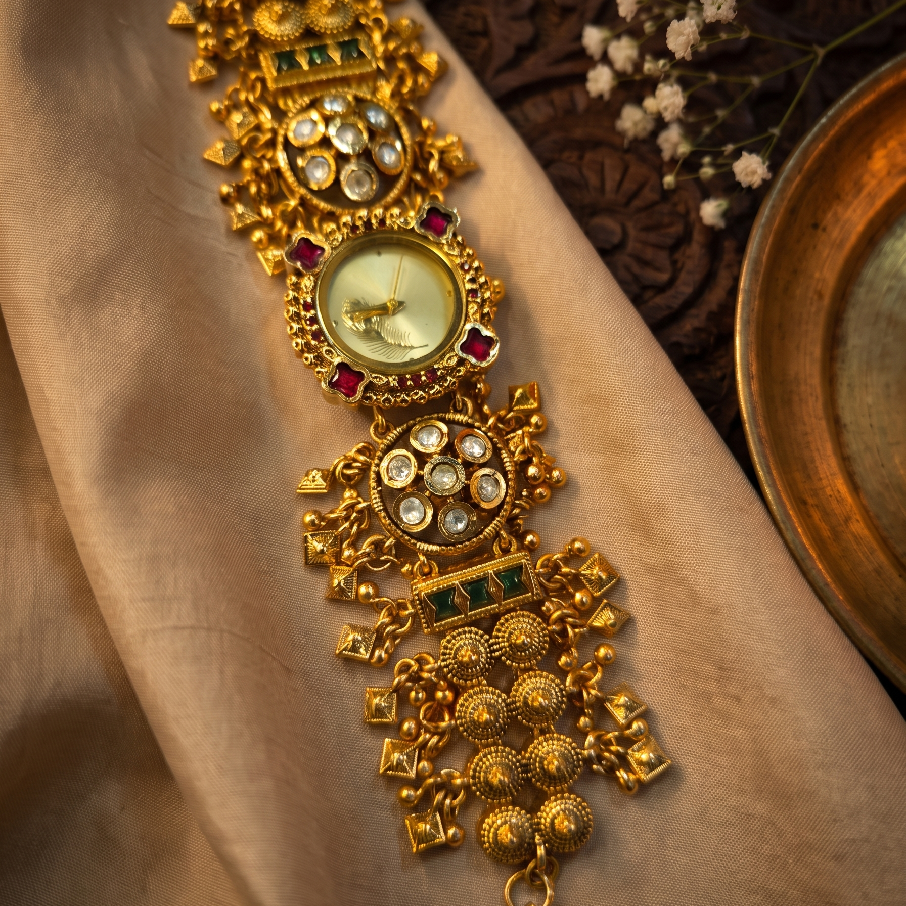 Rajwadi Peacock Motif Heritage Watch