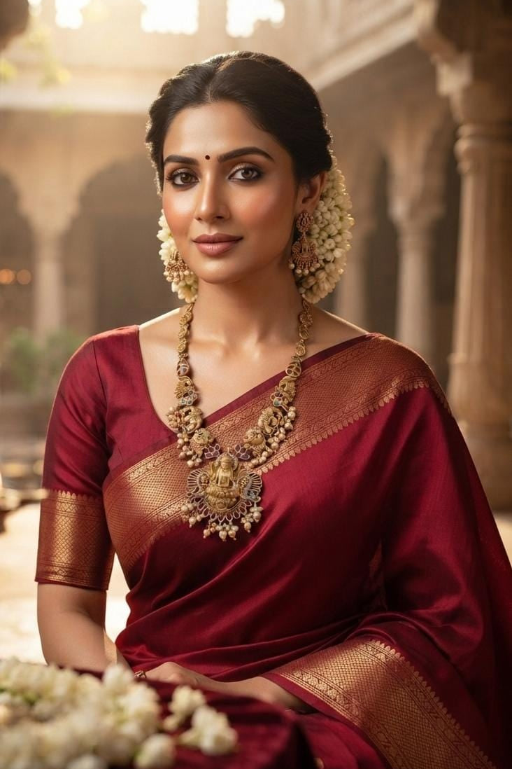 Gold Finish Antique Traditional Necklace Set