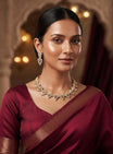 Gold Finish Teardrop Motif Necklace Set