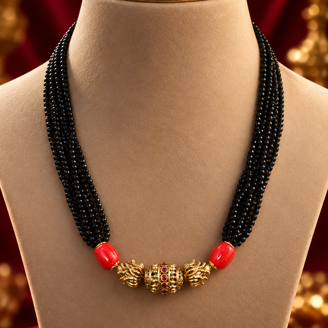 Red Bead Traditional Mangalsutra