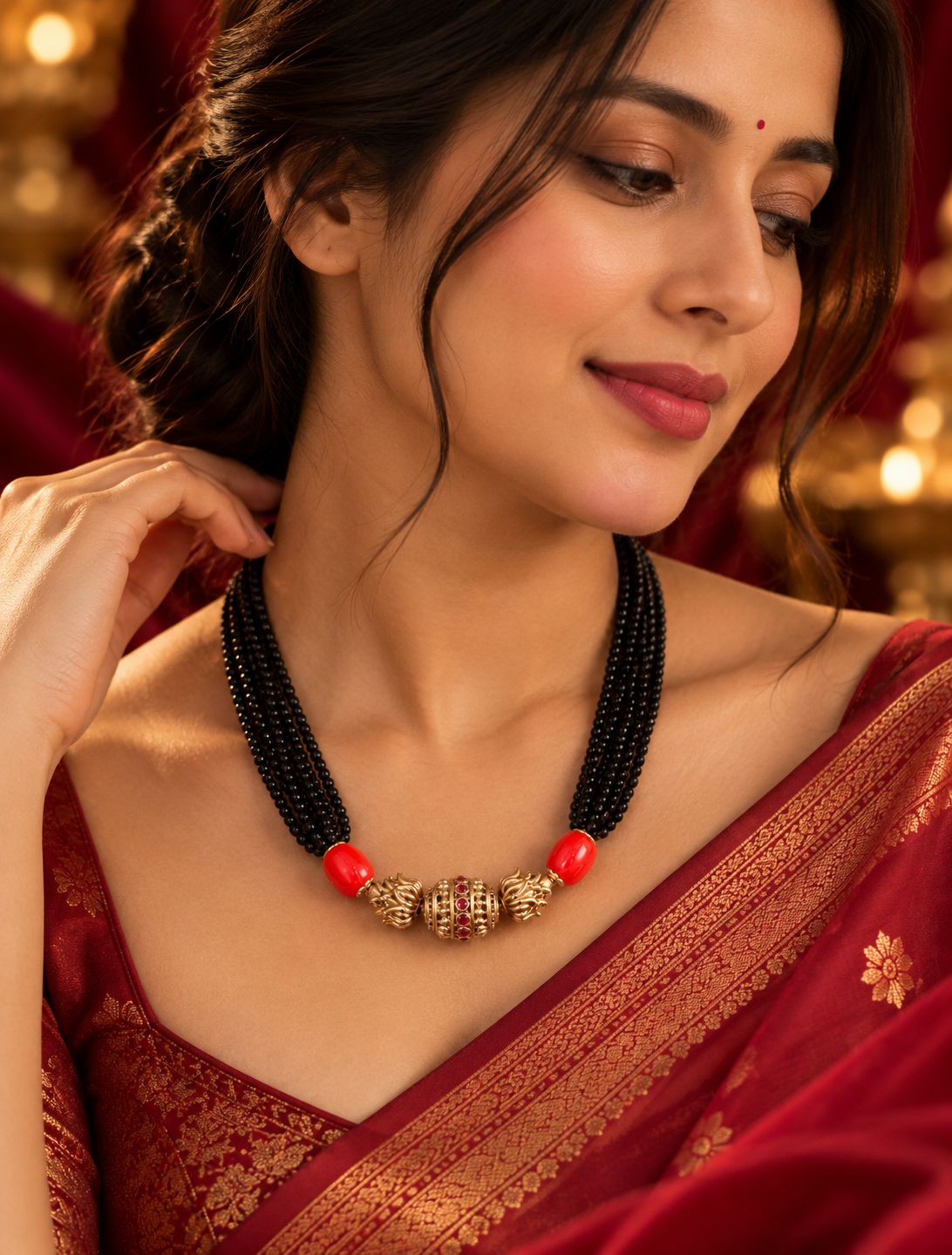 Red Bead Traditional Mangalsutra