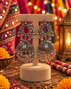 Oxidised Dome Jhumka Earrings