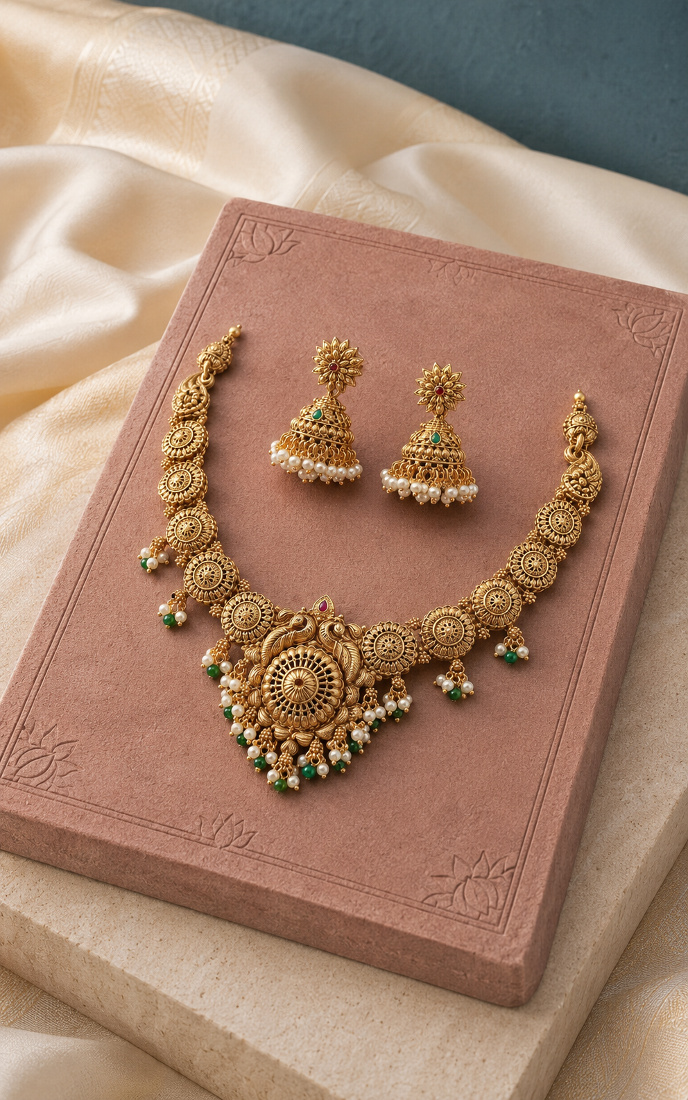 Chakra Lakshmi Devi Gold Plated Choker Set
