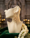 White Stone Layered Chandelier Earrings