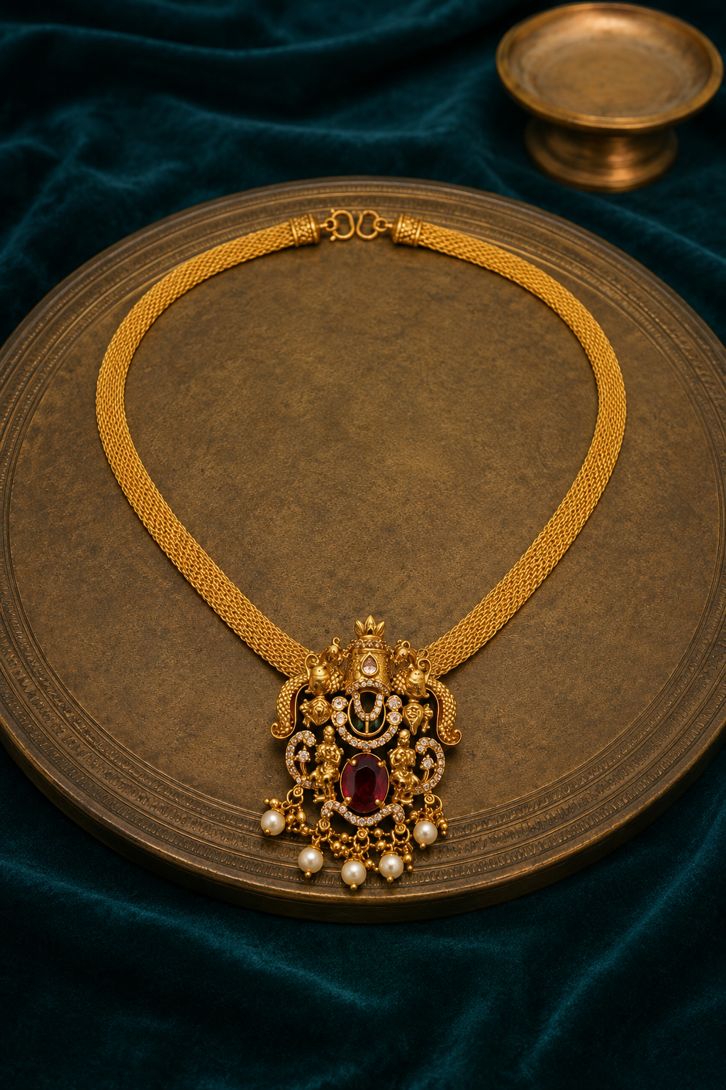 Balaji Gold Plated Detachable Temple Pendant