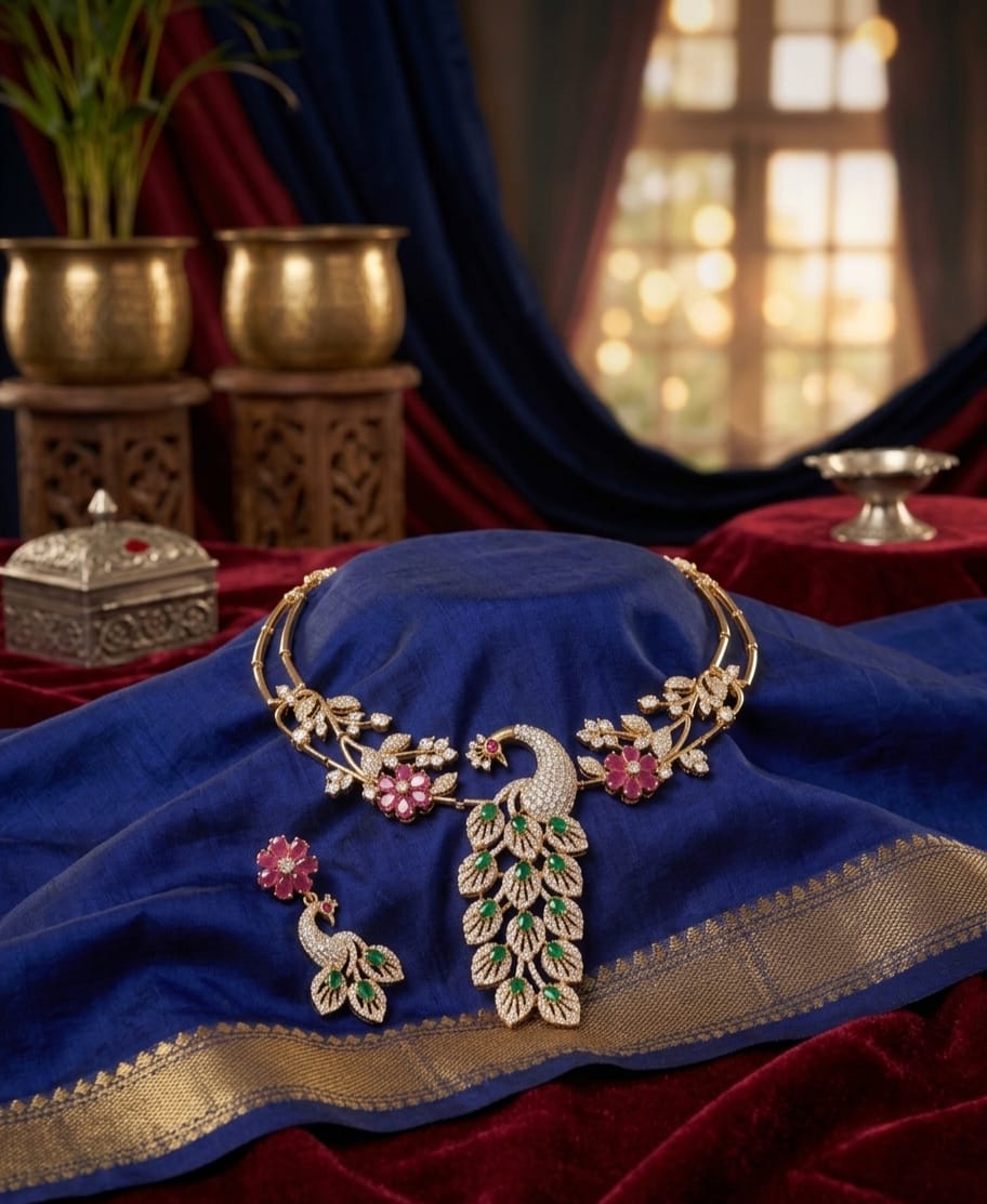 Kemp Peacock Pendant Necklace Set