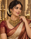 Peacock Lakshmi Devi Gold Plated Choker Necklace Set