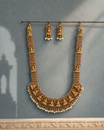 Nakshi Temple Panel Long Gold Plated Haram Set