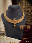 Gold Finish Lakshmi Motif Statement Necklace