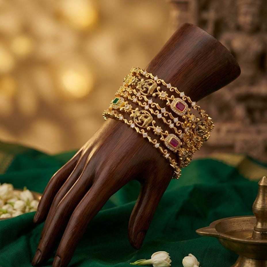 Multicolour Traditional Wide Bangle Set