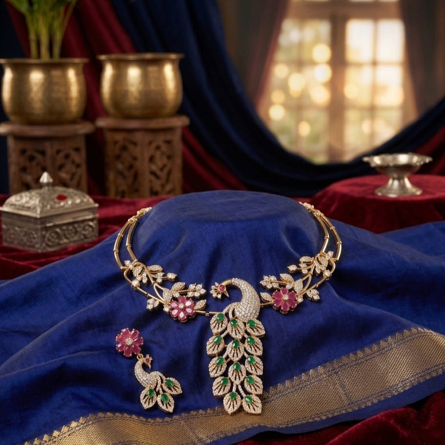 Kemp Peacock Pendant Necklace Set