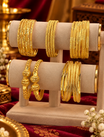 5 Classic Layered Gold Finish Bangle Set