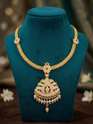 Gold Finish Floral Pendant Necklace