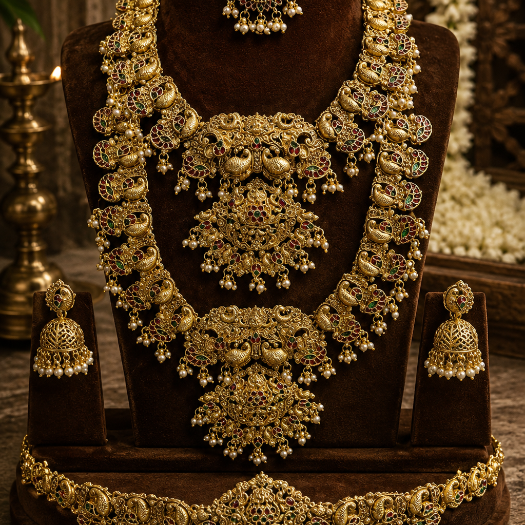 Multicolour Kundan Semi-Bridal Set