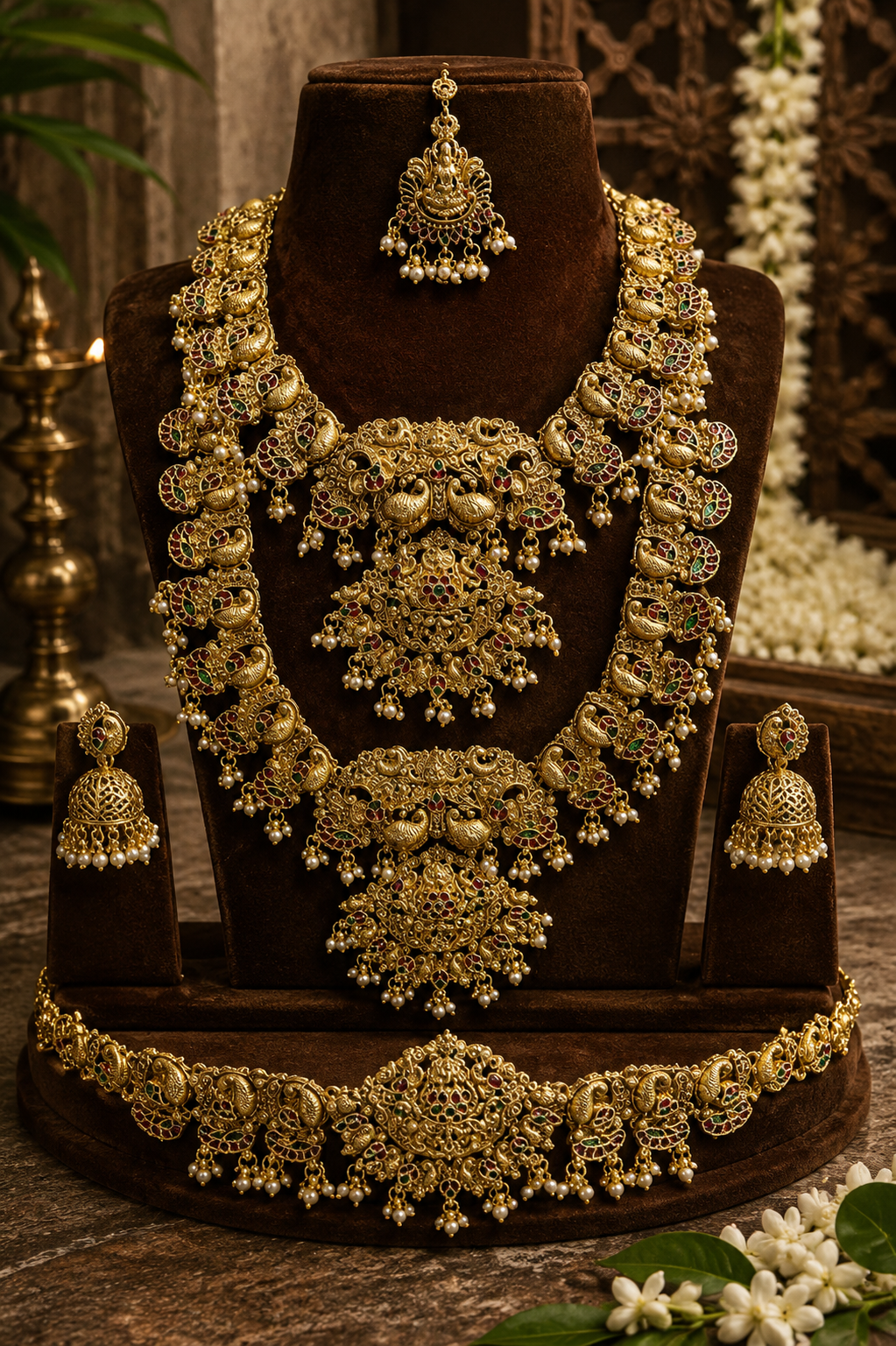 Multicolour Kundan Semi-Bridal Set