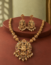 Lakshmi Devi Long Gold Plated Pendant Necklace Set
