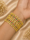 Gold Plated Multicolour Stone Traditional Bangle