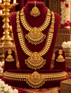 Semi Bridal Multi-Layer Temple Jewellery Set