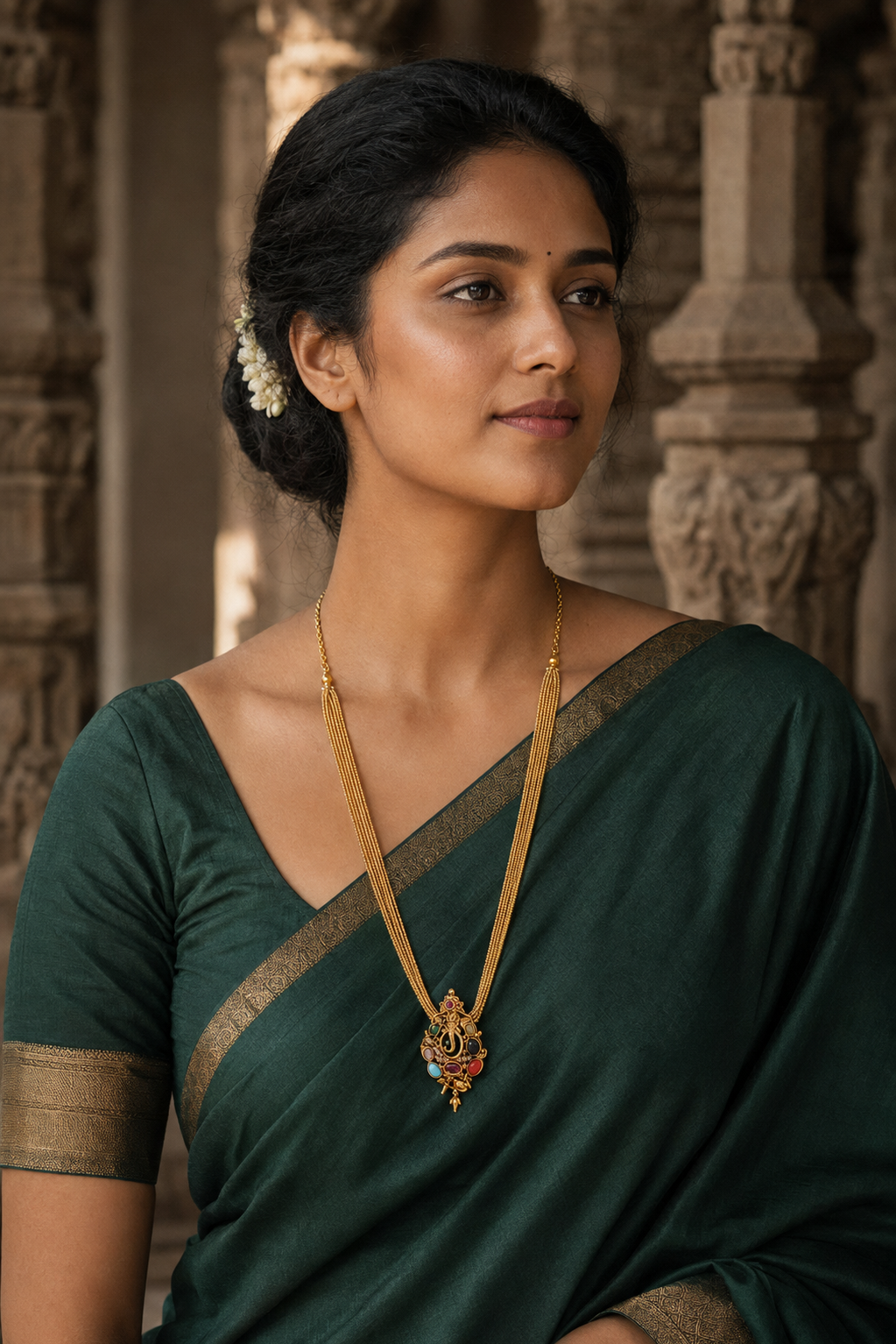 Ganesh Gold Plated Pendant Chain Necklace