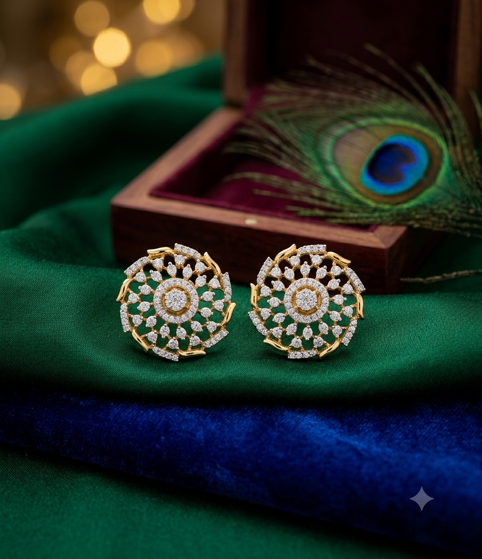 Kundan Style Round Stud Earrings
