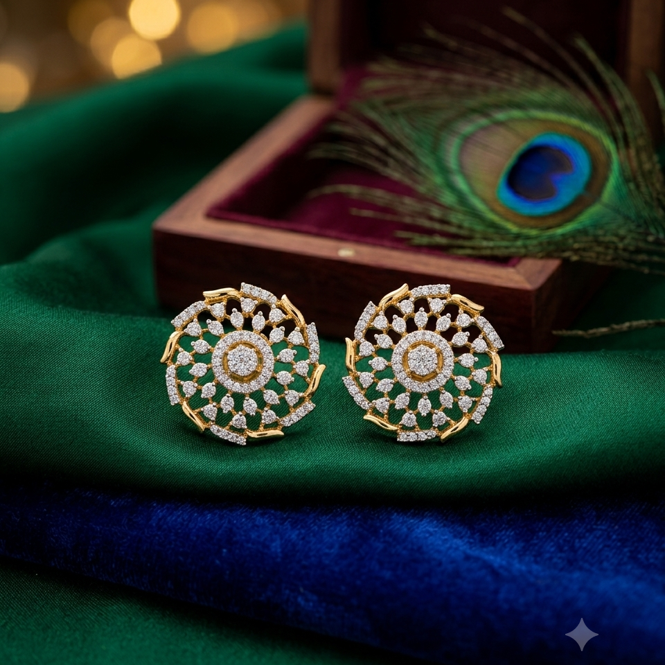 Kundan Style Round Stud Earrings
