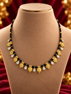 Black Bead Gold Charm Mangalsutra