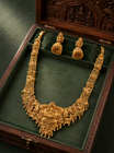 Lakshmi Devi Temple Long Gold Plated Haram Set