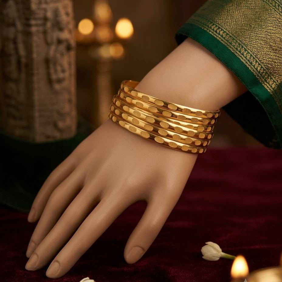 Gold Plated Pattern Bangle