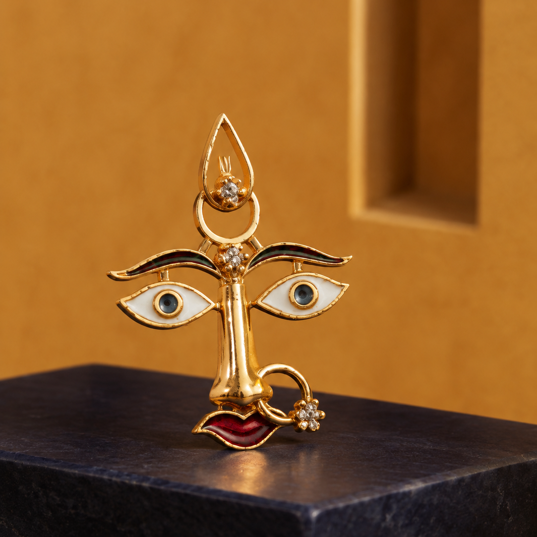 Durga Devi Gold Plated Temple Pendant